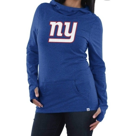 Majestic Tops - WOMEN'S FAN FASHION MAJESTIC NFL NY Giants LONG SLEEVE SHIRT HOODIE SIZE XXL NEW
